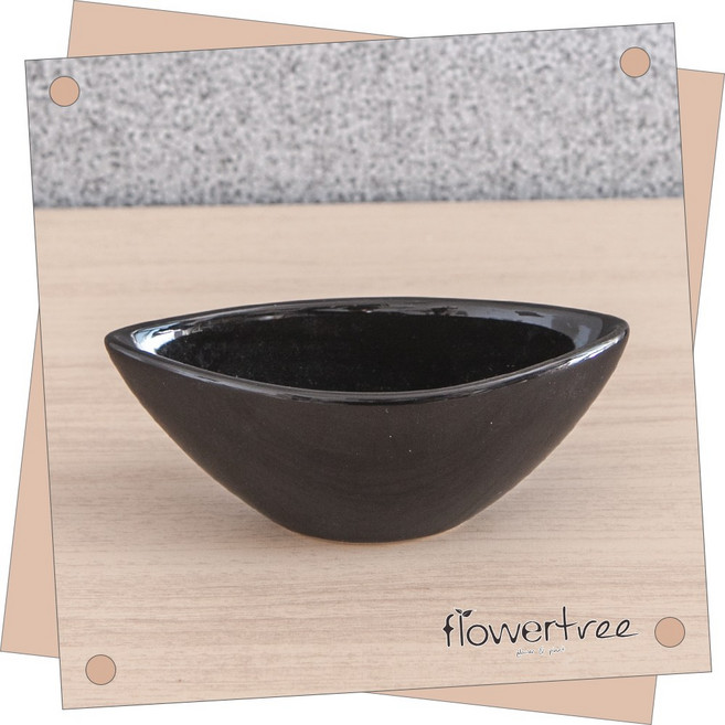 프리미엄 조화 화분 화병 꽃병 216종 수반 플트 H, H04.미니반달수반 13x5cm-블랙