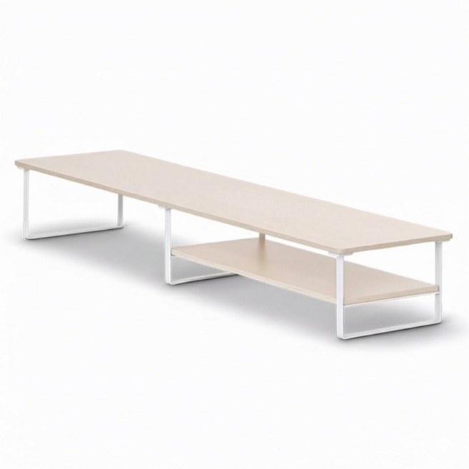 삼성 LG HP 벤큐 듀얼 모니터 받침대 스탠드 베이지 2단 높이 15cm, 1개