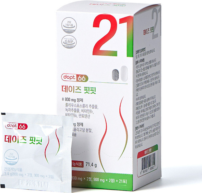 데이즈핏핏 다이어트보조제 콜레우스포스콜리+녹차추출물+자일로올리고당, 1박스, 21회분