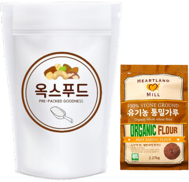 허트랜드유기농통밀가루 1.134kg 1개 소분 100%통곡물 밀가루 베이글 통밀식빵