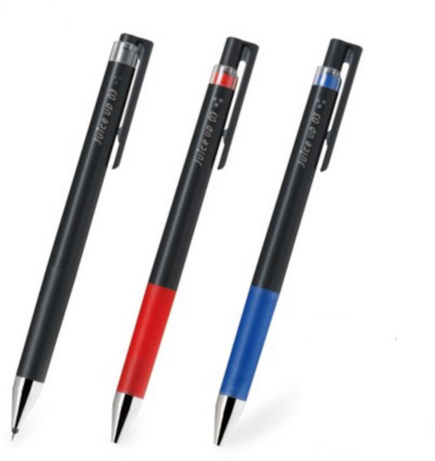 파이롯트 수성펜. 젤잉크펜 젤펜 부드럽게써지는 펜 쥬스업 0.3mm 블랙(1개) 적색(1개) 청색(1개), 3개