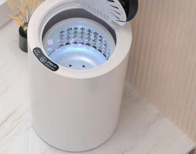 POLO 迷你脫水機 藍光潔淨不鏽鋼內桶小型甩乾機, 110v脫水機一台, 白, 110V