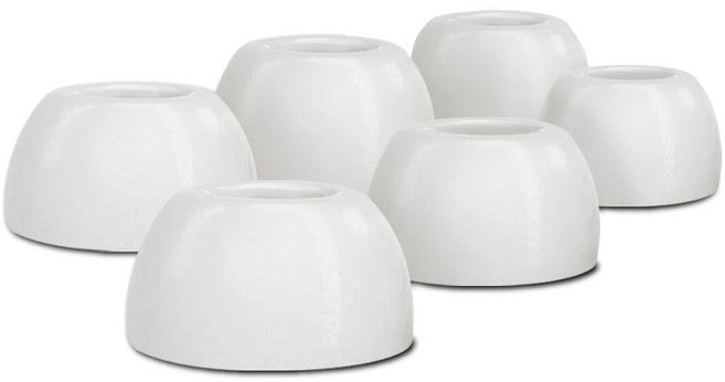 더조은셀러 메모리폼 이어팁 대 중 소 6P 갤럭시 버즈4프로 버즈3프로 호환, 화이트 (L+M+S)