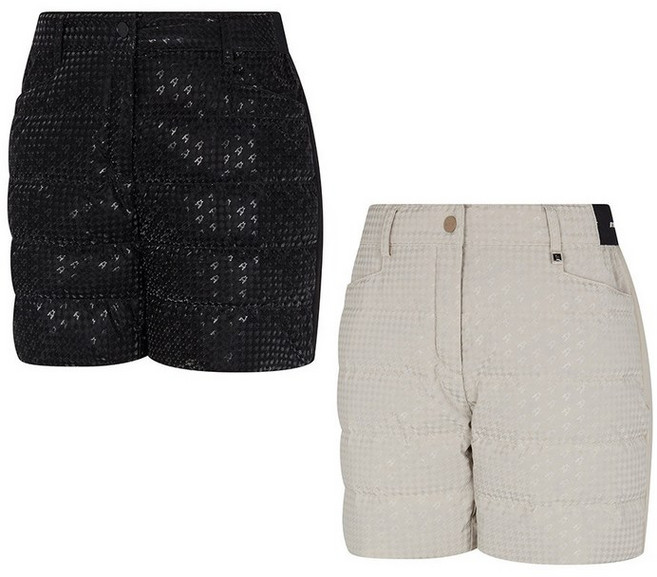 비티알 비티알 여성 겨울 덕다운 프린트 골프 숏 패딩 반바지 2394PB610W