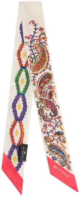 에트로 페이즐리 플로럴 실크 스카프