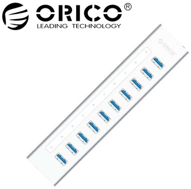 (ORICO) 오리코 A3H10 (USB3.0허브/10포트/유전원) (실버), 화이트