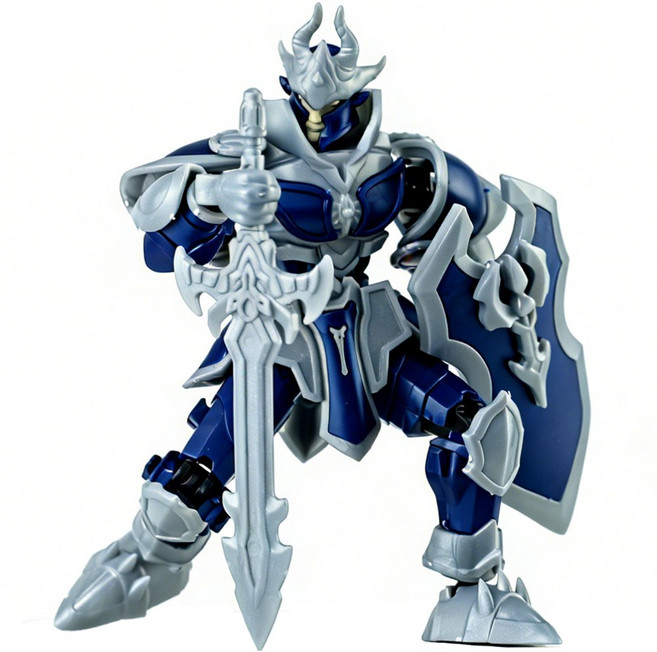 라푸유 흑기사 액션피겨 구체관절 피규어 자유롭게 움직이는 캐릭터 구체관절인형 액션피규어 중세기 흑기사시리즈, 1개, 실버빛 블루, 13cm