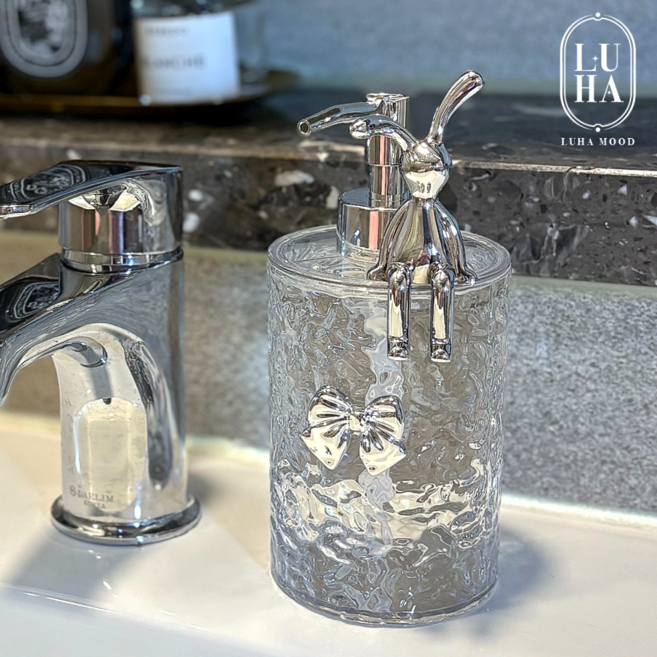 루하무드 대용량 주방 세제통 욕실 펌프형 디스펜서, 투명