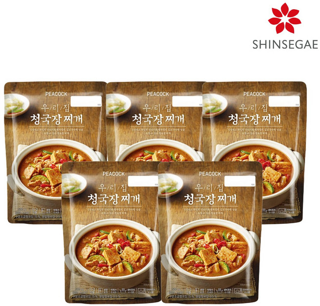[피코크] 우리집 청국장찌개 500g x 5팩, 5개