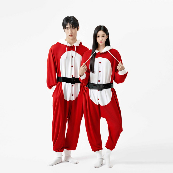 2026NEW 크리스마스 산타/루돌프 잠옷 코스튬 파마자파티 점프슈트