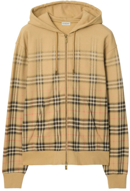 버버리 체크 패턴 후드 집업