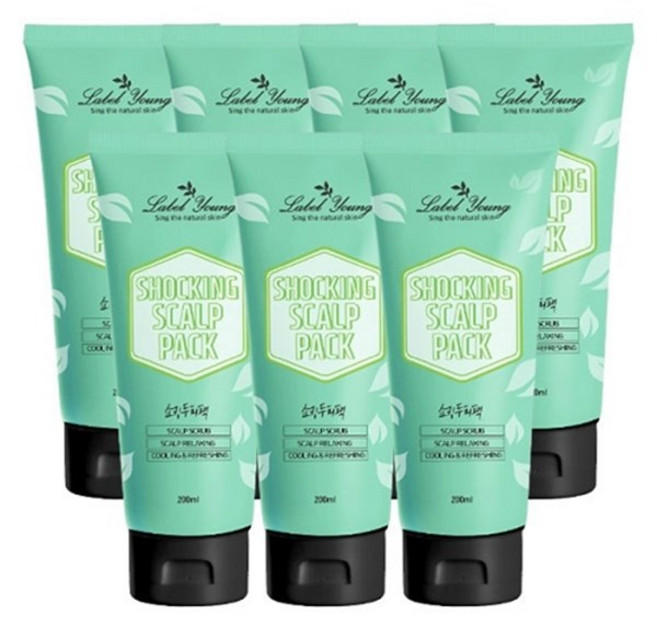 라벨영 비듬+각질+두피스케일링 쇼킹두피팩 7, 100ml, 쇼킹두피팩/7개