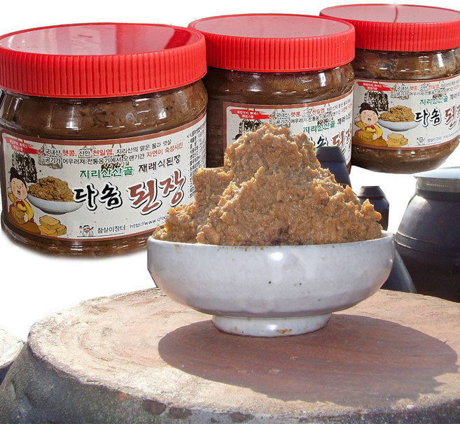 지리산산골 황토방 3년숙성 국산콩 저염 재래식 전통 집된장 자연포집 복합종균을 이용하여 효모가 살아있는 전통된장 1kg 3개