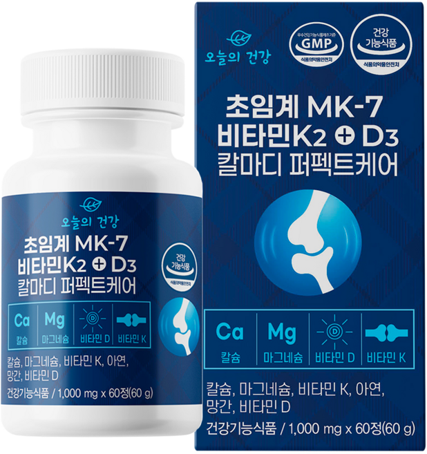 오늘의건강 초임계 MK-7 비타민K2+D3 칼마디 퍼펙트케어, 1개, 60정