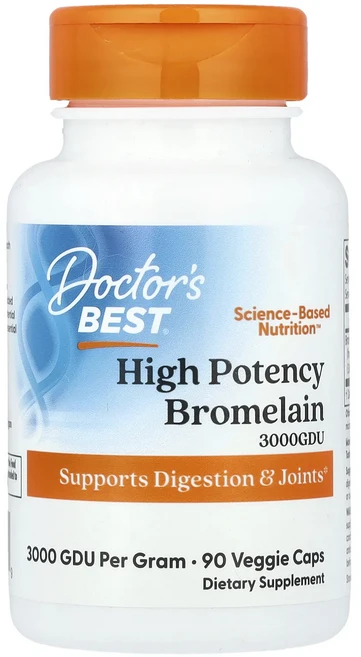 매우편하고 Doctor's Best 고효능 브로멜라인 3000GDU 500mg 베지 캡슐 90정 끝내주게잘나가는상품, 1 - 쿠팡