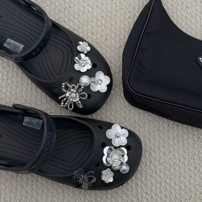 까멜리아 비즈 신발 장식 악세사리 파츠 세트