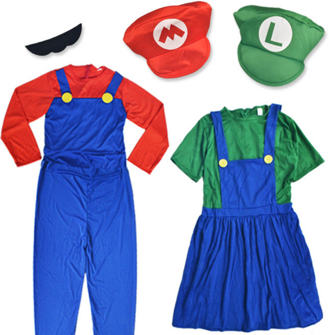 슈퍼 마리오 루이지 반티 옷 코스튬 의상 세트 할로윈 졸사 컨셉 커플 졸업사진 대여X