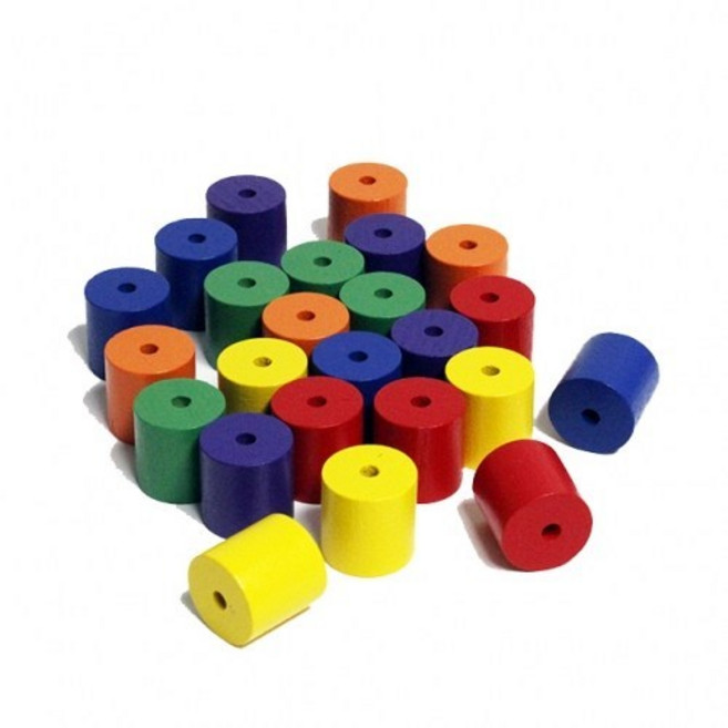 3cm 구멍뚫린 원기둥24개 쌓기나무 목재큐브 비즈구슬, 1개