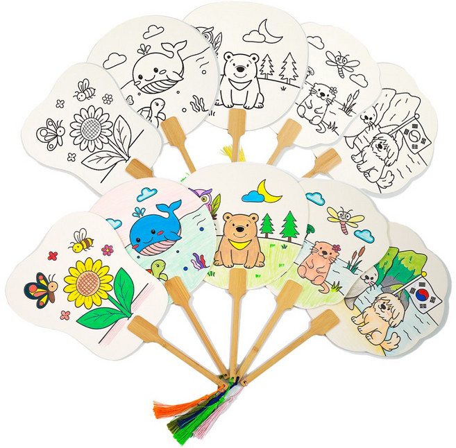 환경교육 멸종위기 동물 식물 독도 부채만들기 도안 무지부채 10종 택1, 1개, 6.동그라미 무지