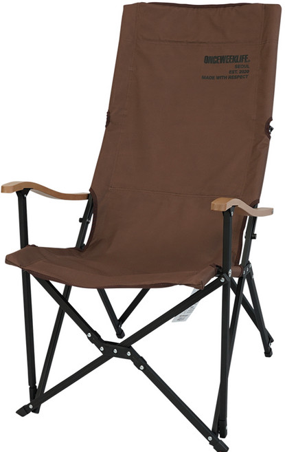 원스위크라이프 롱 릴렉스 캠핑의자 특대, 브라운, 1개