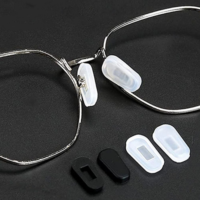 끼우는 안경 코 눌림 받침 선글라스 받침대 4P 미끄럼 방지 고글 흘러내림 패드 높이 커버 코걸이 실리콘 hes+94381WT