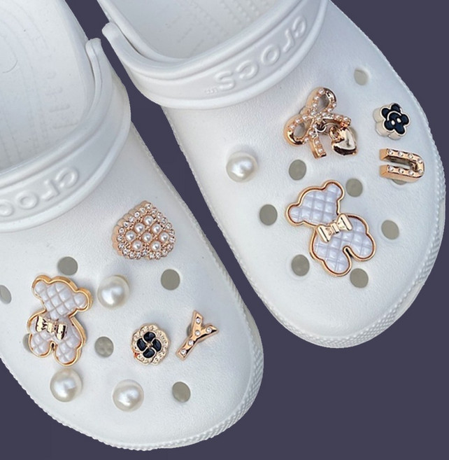 보석 곰돌이 파츠 12p 세트 럭셔리 디자인 샌들 끼우는 장식 세트