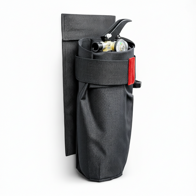 차량용 소화기 거치대 자동차 트렁크용 벨크로 부착 거치대, 블랙, 1개