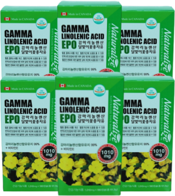 캐나다 감마리놀렌산 달맞이꽃종자유 180캡슐 갱년기 생리불순영양제, 180정, 6개