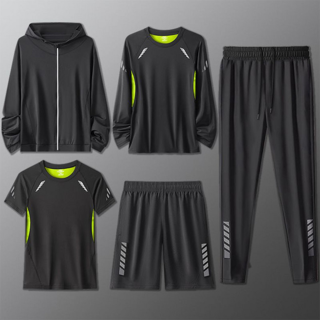 클라우드벨 남성 드라이핏 소재 달리기 헬스 라이딩 트레이닝 기능성 운동복 5종세트