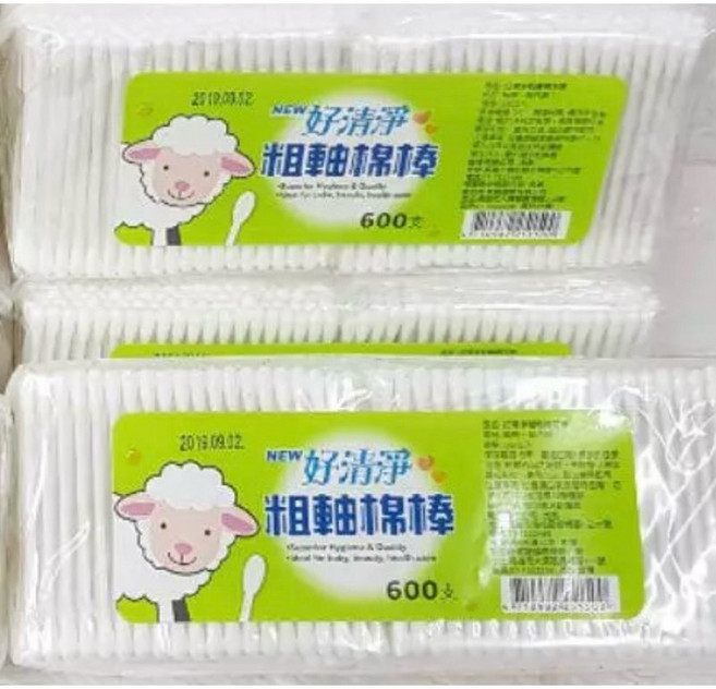 好清淨 螺旋棉棒 600入, 1個, 好清淨粗軸棉花棒（600入）