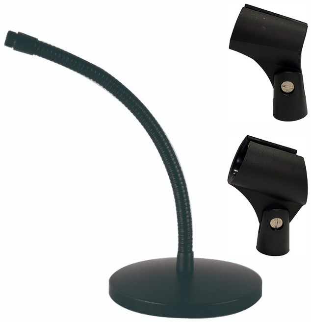 GNS GTS-10 탁상용 자바라 마이크 스탠드 38cm 원형 테이블스탠드 단상용 유선홀더 무선홀더 포함 GTS10