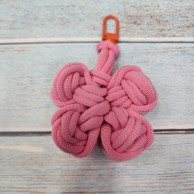 라온맘 양말목 네잎클로버 키링 DIY 수험생 수능선물 합격선물, 1개, 06_연핑크