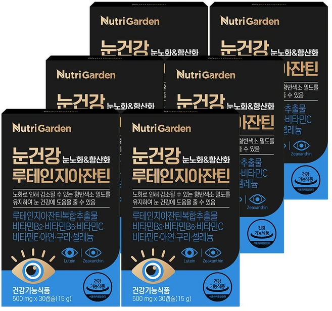 뉴트리가든 눈건강 루테인지아잔틴 15g, 6개, 30정 - 쿠팡