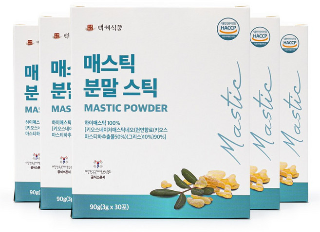 매스틱분말 스틱 HACCP인증제품, 90g, 5박스