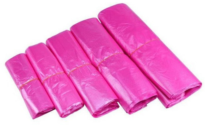 50pcs 핑크 비닐 봉투 슈퍼마켓 과일 야채 쇼핑 저장 가방 핸들 사탕 선물 주방 깨끗한 쓰레기