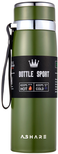 어쉐어 보온병 보냉병 휴대용 보온보냉병, 그린, 1000ml, 1개