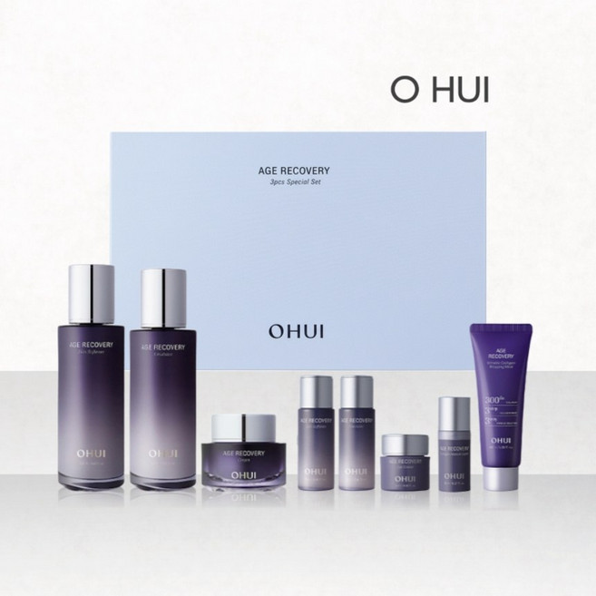 오휘 에이지 리커버리 3종 기획 스킨 에멀전 크림 세트 주름개선 콜라겐 스킨로션크림, 1세트