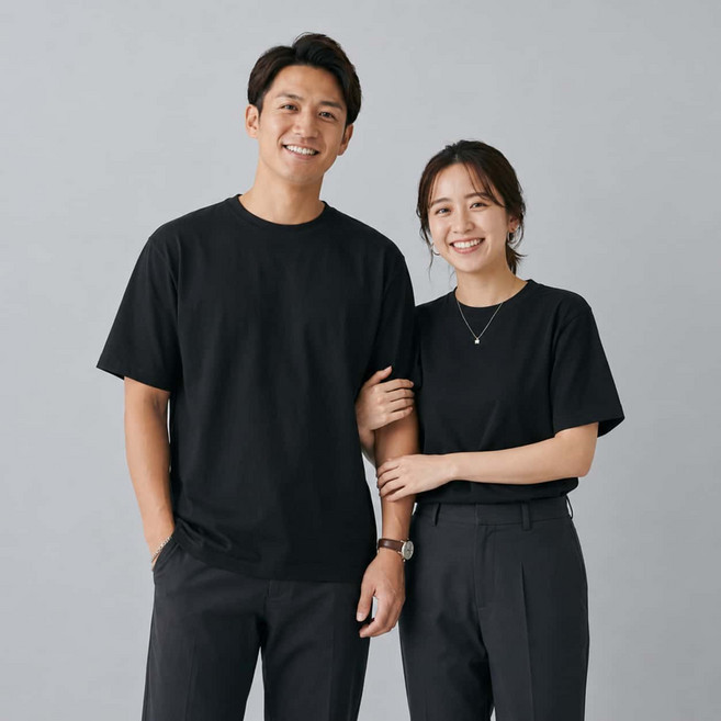 280克重磅純棉短T, 黑色