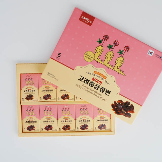 삼이야 6년근 금산 고려 홍삼절편 20g x 10 박스 홍삼 정과 봉밀 절편 건강간식, 1개, 200g