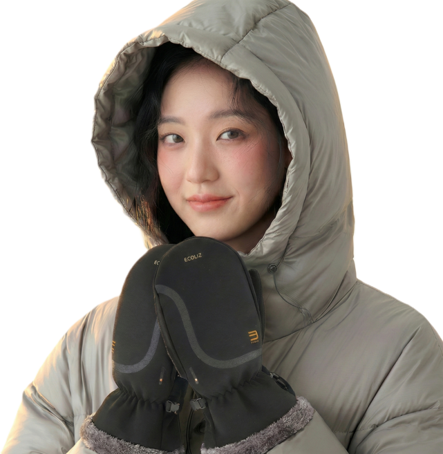 에코리즈 쉘3 방수 글러브 스키장갑, 블랙, 1개