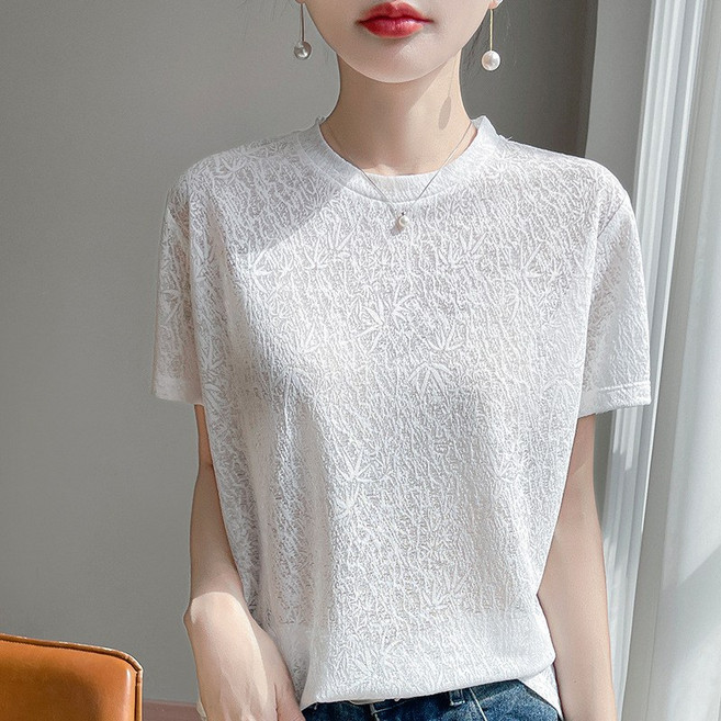 lofei 여성 여름 시원한 레이스 반팔 상의 TX07