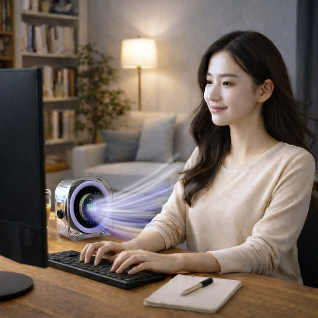 무선 탁상용 선풍기 캠핑 미니 벽걸이 냉각 써큘레이터 무소음 소형 사무실 책상 USB 선풍기, 베이지 (BEIGE), USB냉각선풍기