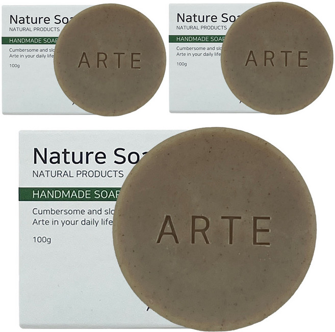 아르떼 저자극 노니 세수 세안 천연 비누, 3개입, 100g