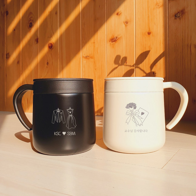 네임아트 기본그림제공 일러스트그림 레터링각인 커플텀블러 답례 선물 머그 300ml, 1개