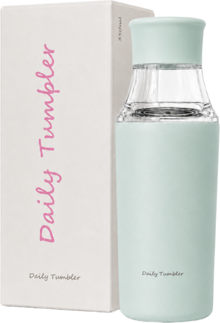MOOA 스테인리스 보온보냉 텀블러 트라이탄 티백 물병, 1개, 350ml, 소프트 민트
