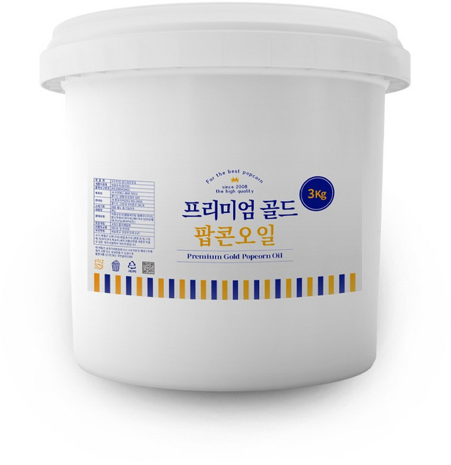 펀코리아 프리미엄 골드 팝콘오일 3kg 영업용 팝콘재료 고체오일, 1개