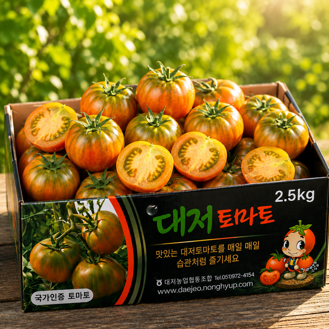 [마지막특가] 초고당도 부산 대저토마토 짭짤이, 1박스, 2.5kg (L)