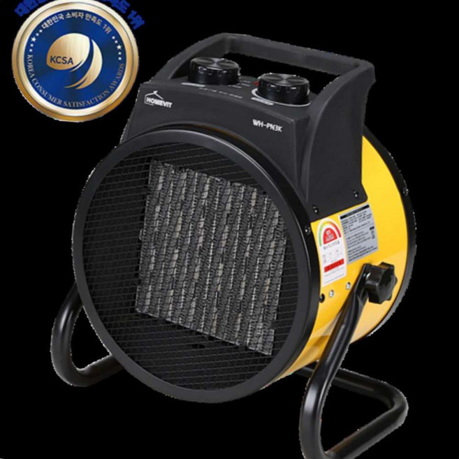 홈빛 PTC 히터 온풍기 공업용 WH-PN3K 옐로우 3KW 산업용팬히터 공장용온풍기