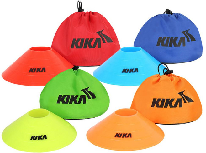 키카 접시콘 10P 가방 세트 학교 체육 훈련 운동, 블루, 1개