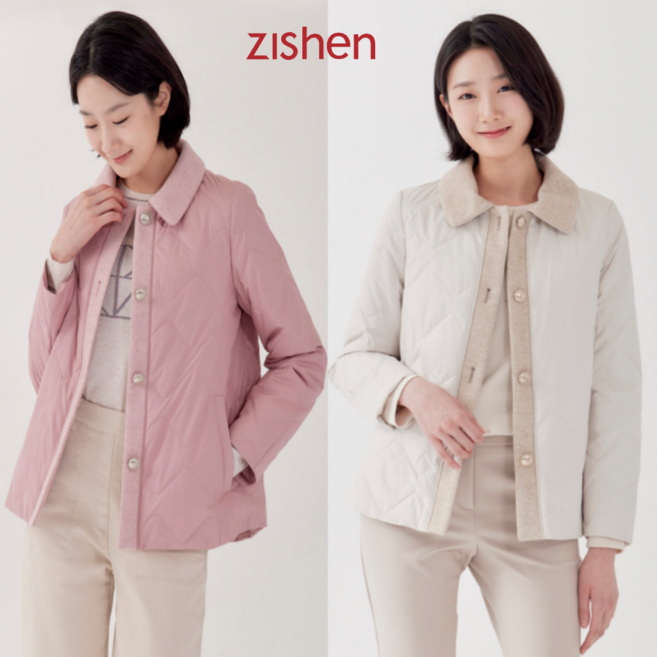 [지센창원] 여성 스탠카라 자켓형 간절기 경량 패딩 점퍼 LCJPP121